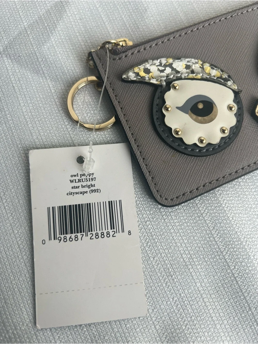 kate spade NWT Owl Poppy Zip Keychain Cardholder Wallet